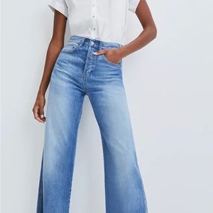 NWT Veronica Beard Taylor Wide Leg Jean w Raw Hem Sz 30